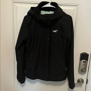 Hollister Women's Black All-Weather Jacket with hood